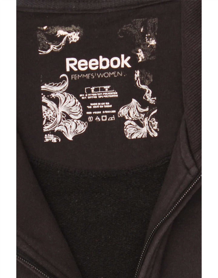 Γυναικεία αθλητική φόρμα Reebok Top Jacket UK 12 Medium Black Cotton