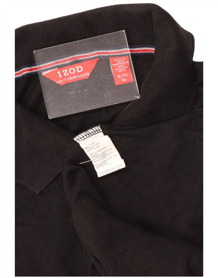 Ανδρικό μπλουζάκι πόλο IZOD Slim Fit XL Μαύρο βαμβακερό