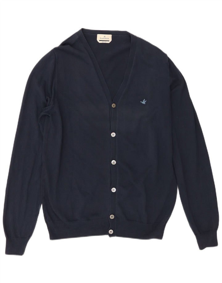 Ανδρικό πουλόβερ με ζακέτα Brooksfield IT 50 Medium Navy Blue Cotton