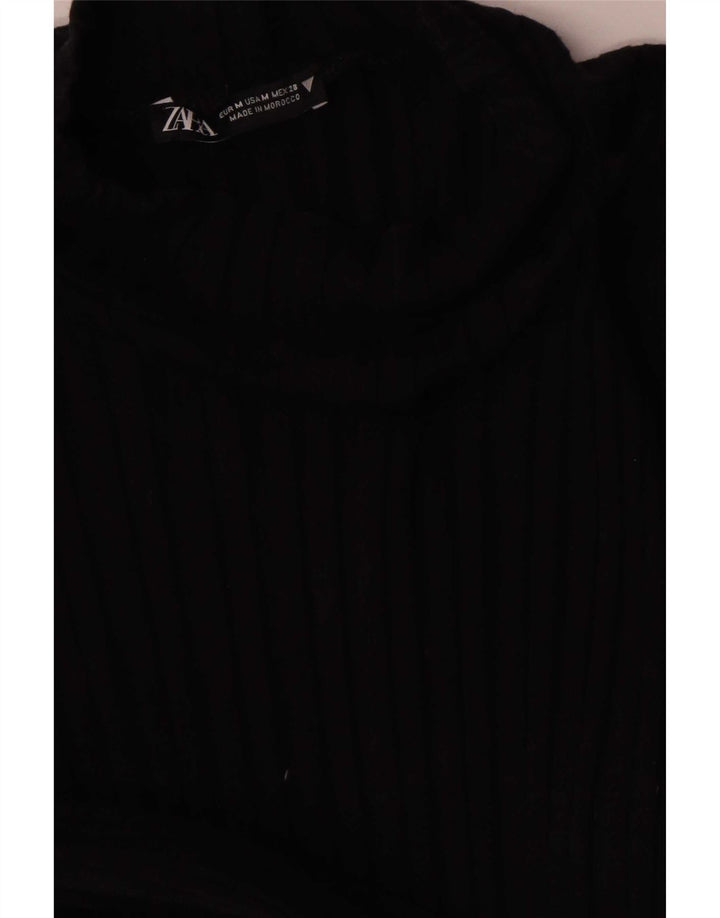 Zara Γυναικείο μακρυμάνικο Bodycon Φόρεμα UK 12 Medium Black