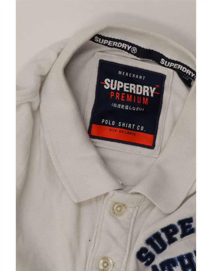 Superdry Ανδρικό γραφικό πόλο μπλουζάκι 2XL Λευκό