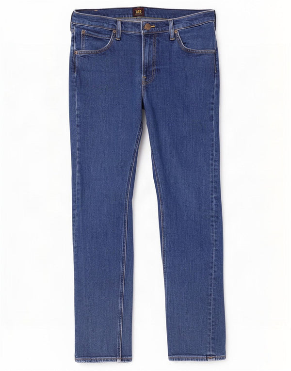 Lee Mens Daren Zip Fly Straight Jeans W34 L32 Μπλε βαμβακερό