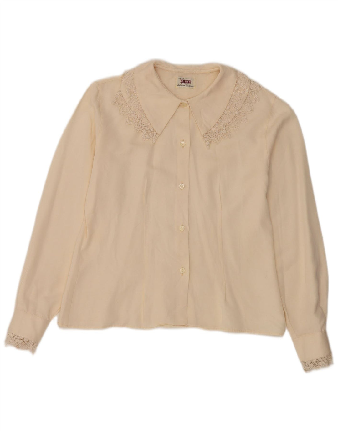 Sisley Γυναικείο πουκάμισο Μπλούζα UK 14 Medium Off White Floral
