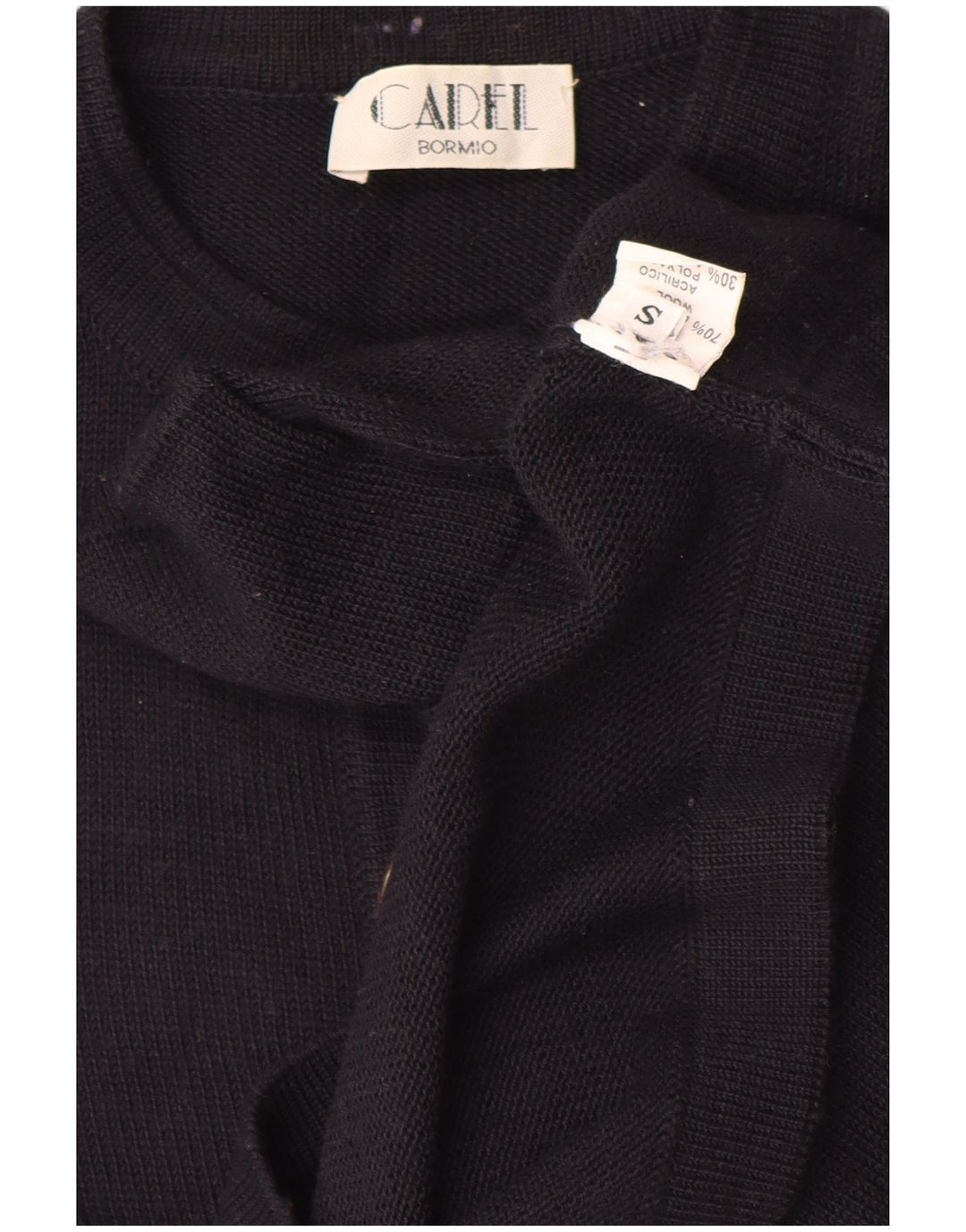Vintage γυναικεία ζακέτα υπερμεγέθη UK 10 Small Navy Blue Wool