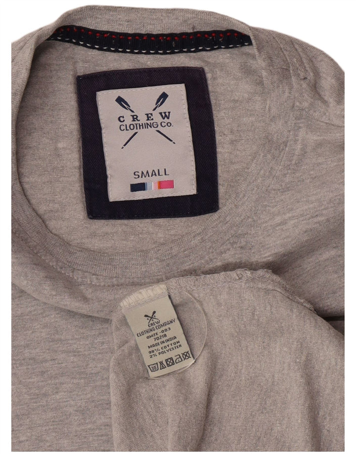 Ανδρικό T-Shirt Crew Clothing Top Μικρό γκρι βαμβακερό
