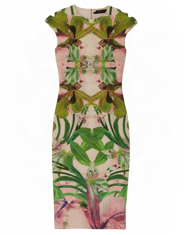 Ted Baker Γυναικείο Φόρεμα Bodycon Size 1 XS Πολύχρωμο Floral Πολυεστέρας