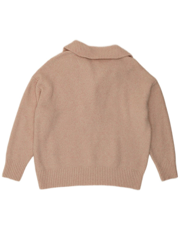 Fat Face Γυναικείο πουλόβερ με λαιμό polo UK 18 XL Ροζ Ακρυλικό