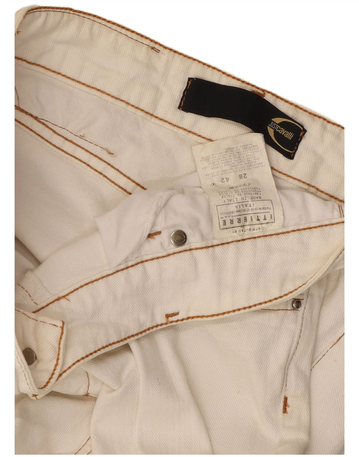 Just Cavalli Γυναικείο Τζιν μποτάκι W28 L29 Λευκό βαμβακερό