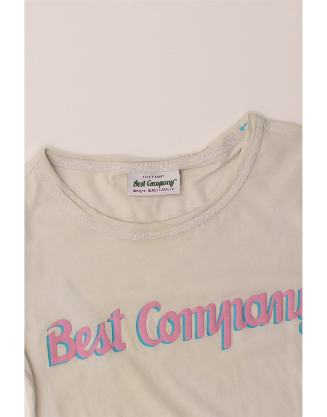 BEST COMPANY Womens Graphic T-Shirt Top UK 6 XS Off White Cotton Vintage Best Company and Second-Hand Best Company from Messina Hembry 