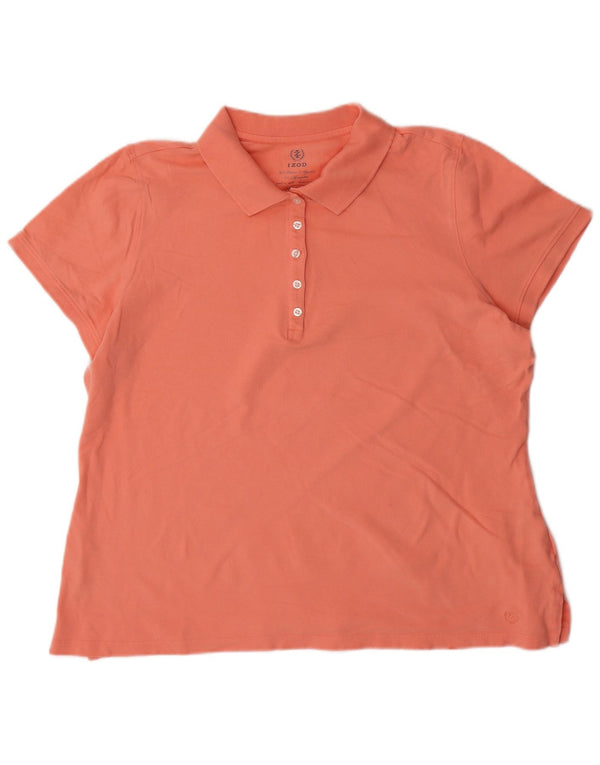 Γυναικείο μπλουζάκι πόλο IZOD UK 22 3XL Ροζ βαμβακερό