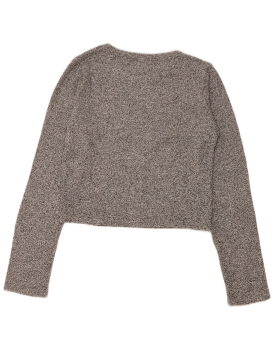 Zara Γυναικείο Crop Top Μακρυμάνικο UK 14 Large Grey
