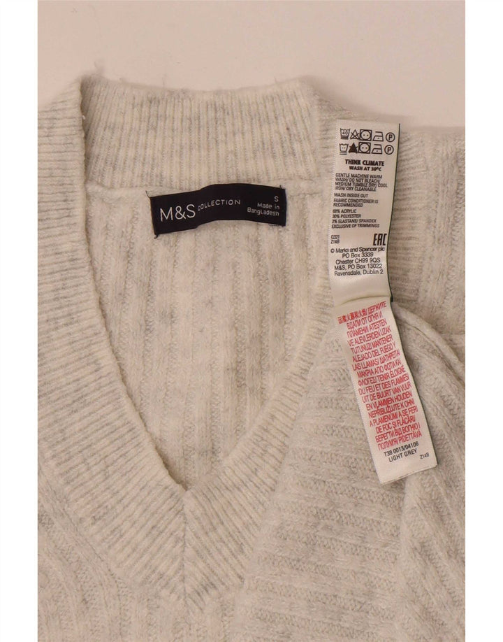 Marks & Spencer Γυναικείο φανελάκι μεγάλου μεγέθους τοπ UK 10 μικρά γκρι ακρυλικό