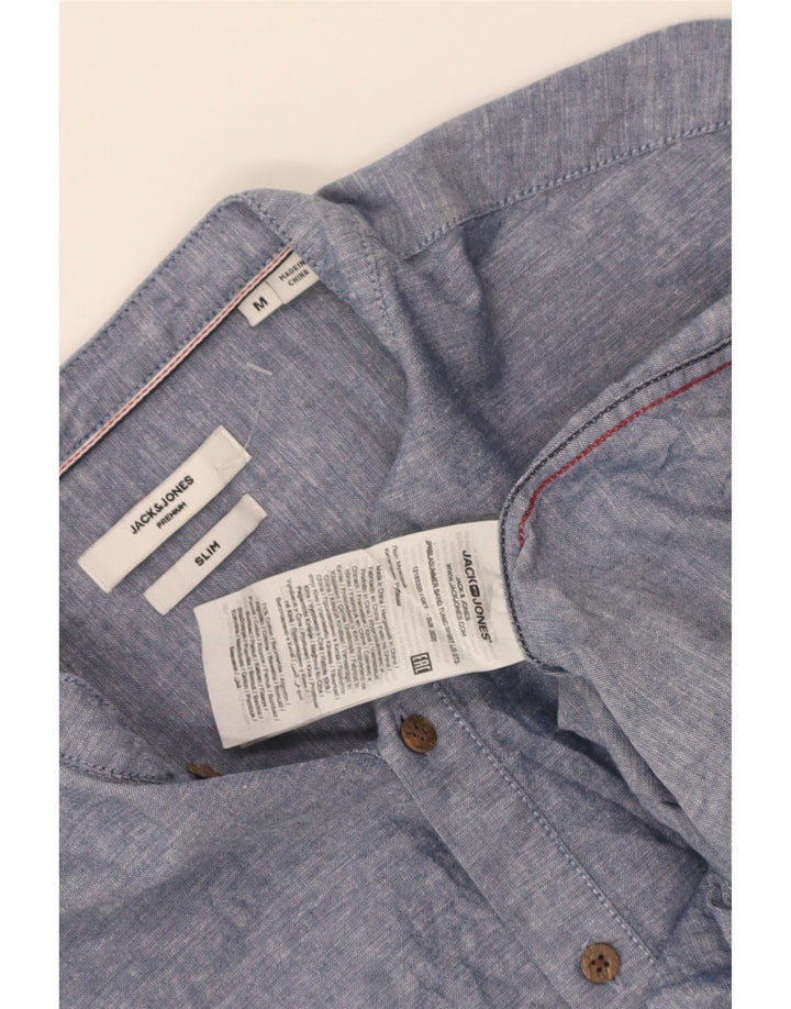 Jack & Jones Ανδρικό πουλόβερ με λεπτή εφαρμογή πουλόβερ από μεσαίο μπλε βαμβακερό