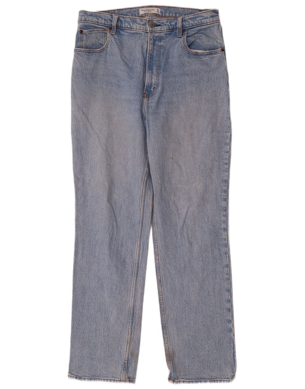 Γυναικεία ίσια τζιν Abercrombie & Fitch US 12 Large W31 L31 Blue 90s