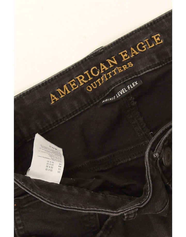 American Eagle Mens Slim Jeans W33 L32 Μαύρο βαμβακερό