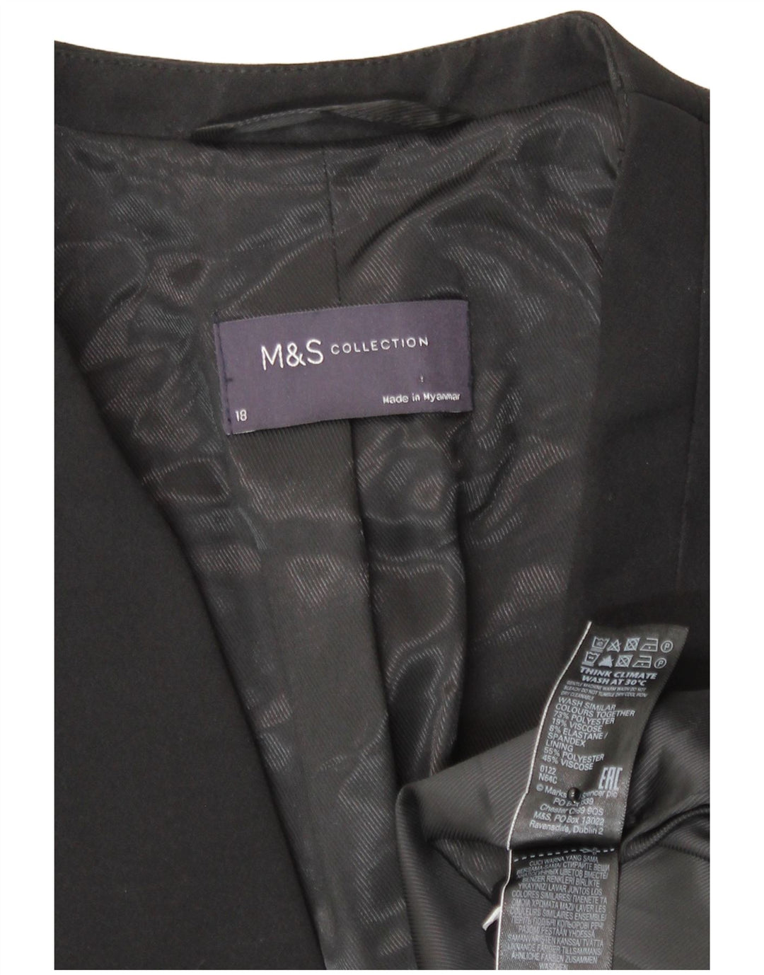 Marks & Spencer Γυναικείο Μπουφάν Blazer UK 18 XL Μαύρο Πολυεστέρας