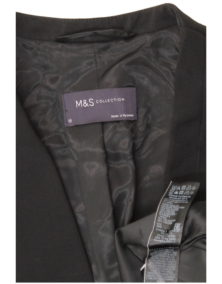 Marks & Spencer Γυναικείο Μπουφάν Blazer UK 18 XL Μαύρο Πολυεστέρας