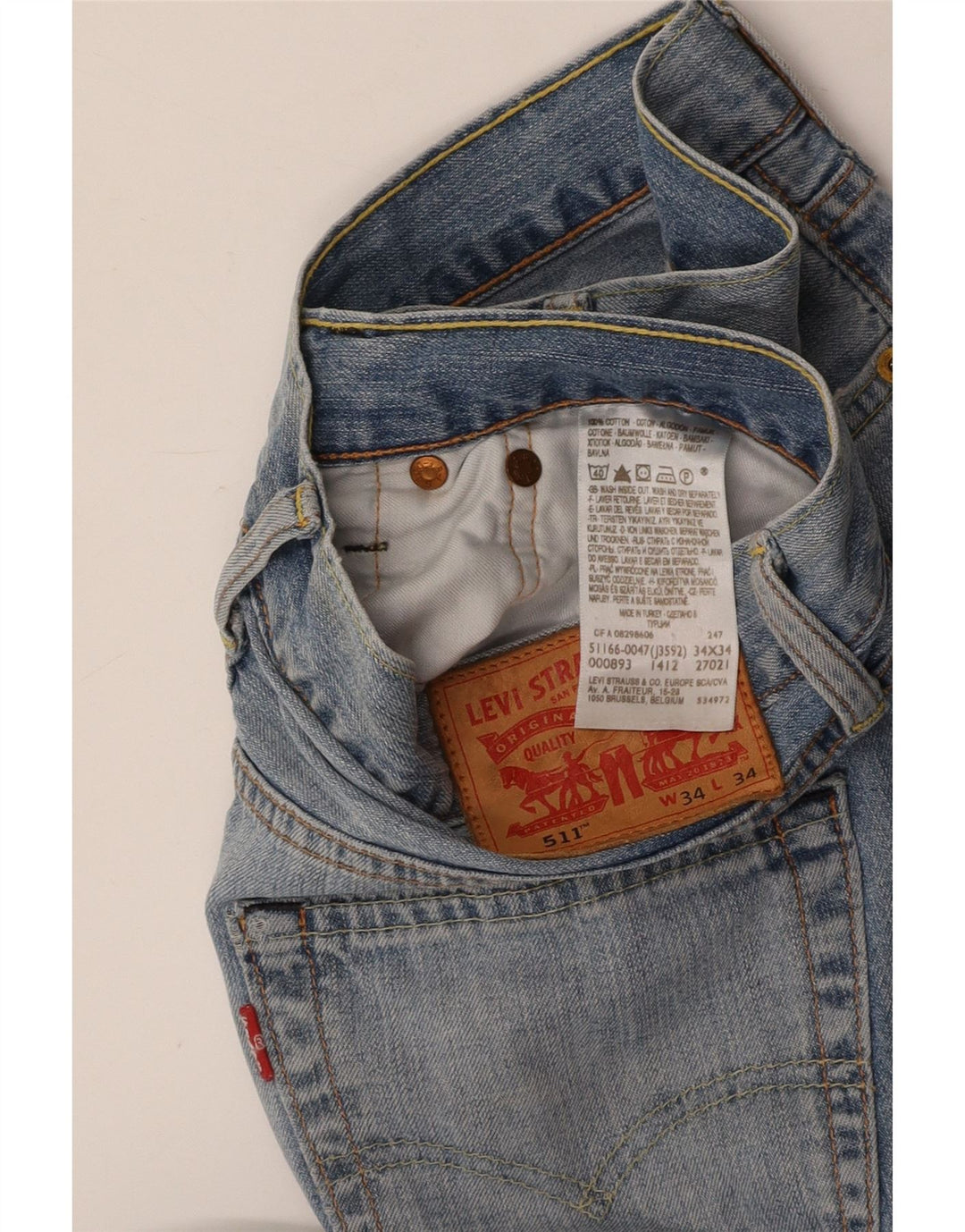 LEVI'S Ανδρικό 511 Slim Jeans W34 L34 Μπλε Βαμβακερό