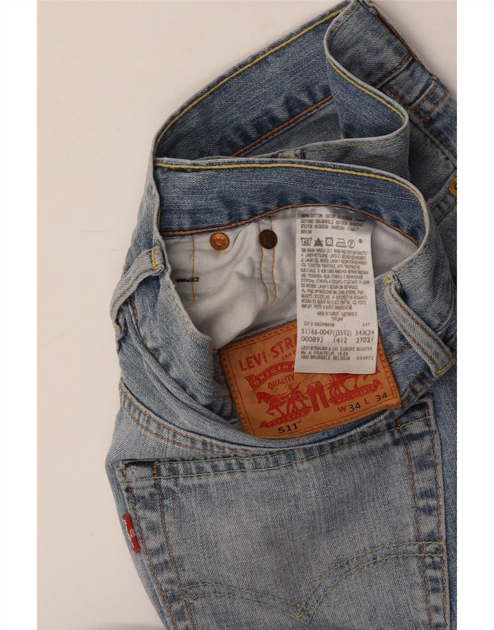 LEVI'S Ανδρικό 511 Slim Jeans W34 L34 Μπλε Βαμβακερό