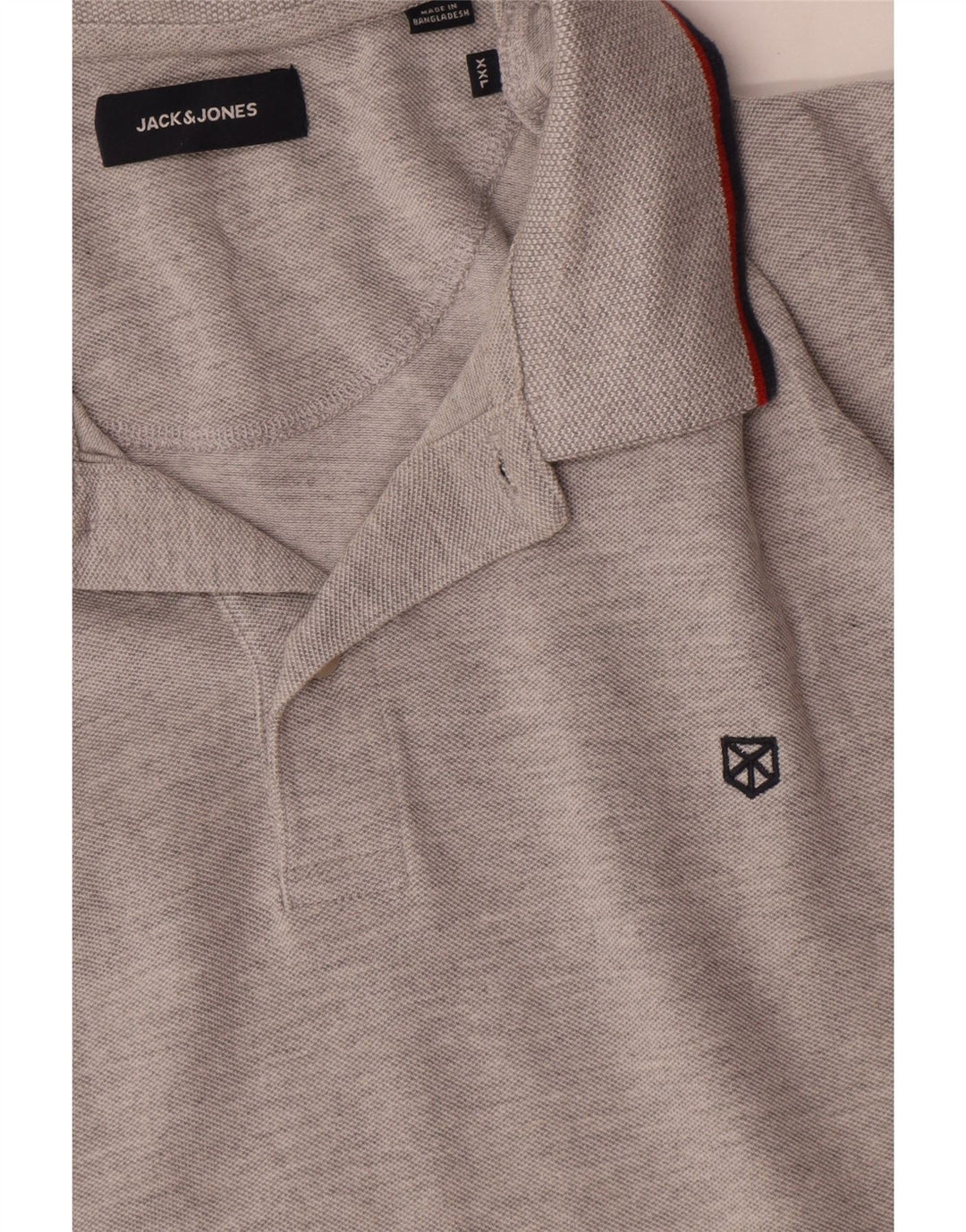 Jack & Jones Ανδρικό Πόλο Μπλουζάκι 2XL Γκρι βαμβακερό
