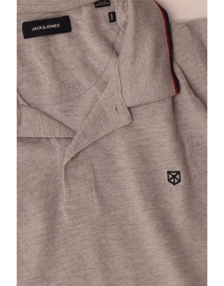 Jack & Jones Ανδρικό Πόλο Μπλουζάκι 2XL Γκρι βαμβακερό