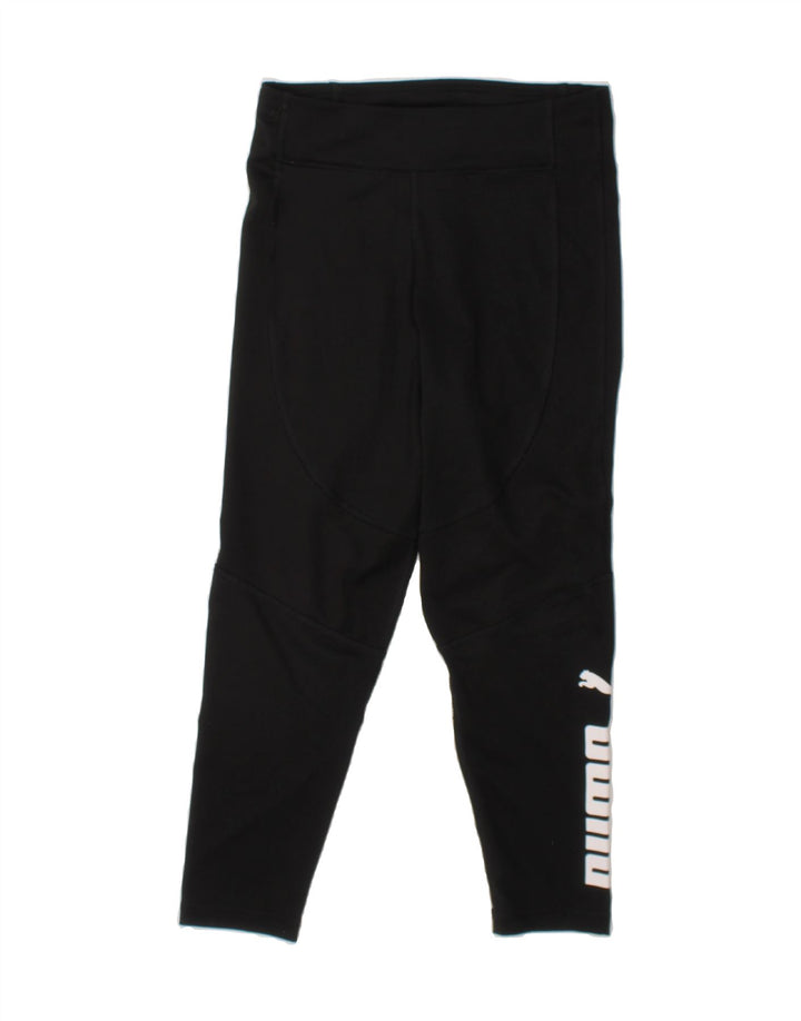 PUMA Boys Graphic Tracksuit Trousers 9-10 Years Medium Black Polyester Vintage Puma and Second-Hand Puma from Messina Hembry 