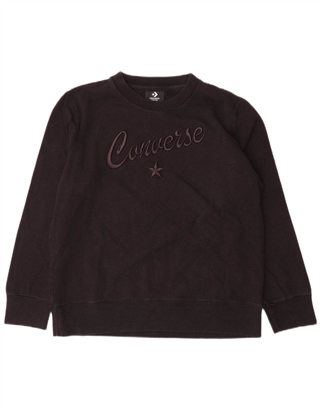 Γυναικείο Φούτερ Converse Graphic Jumper UK 16 Large μαύρο βαμβακερό