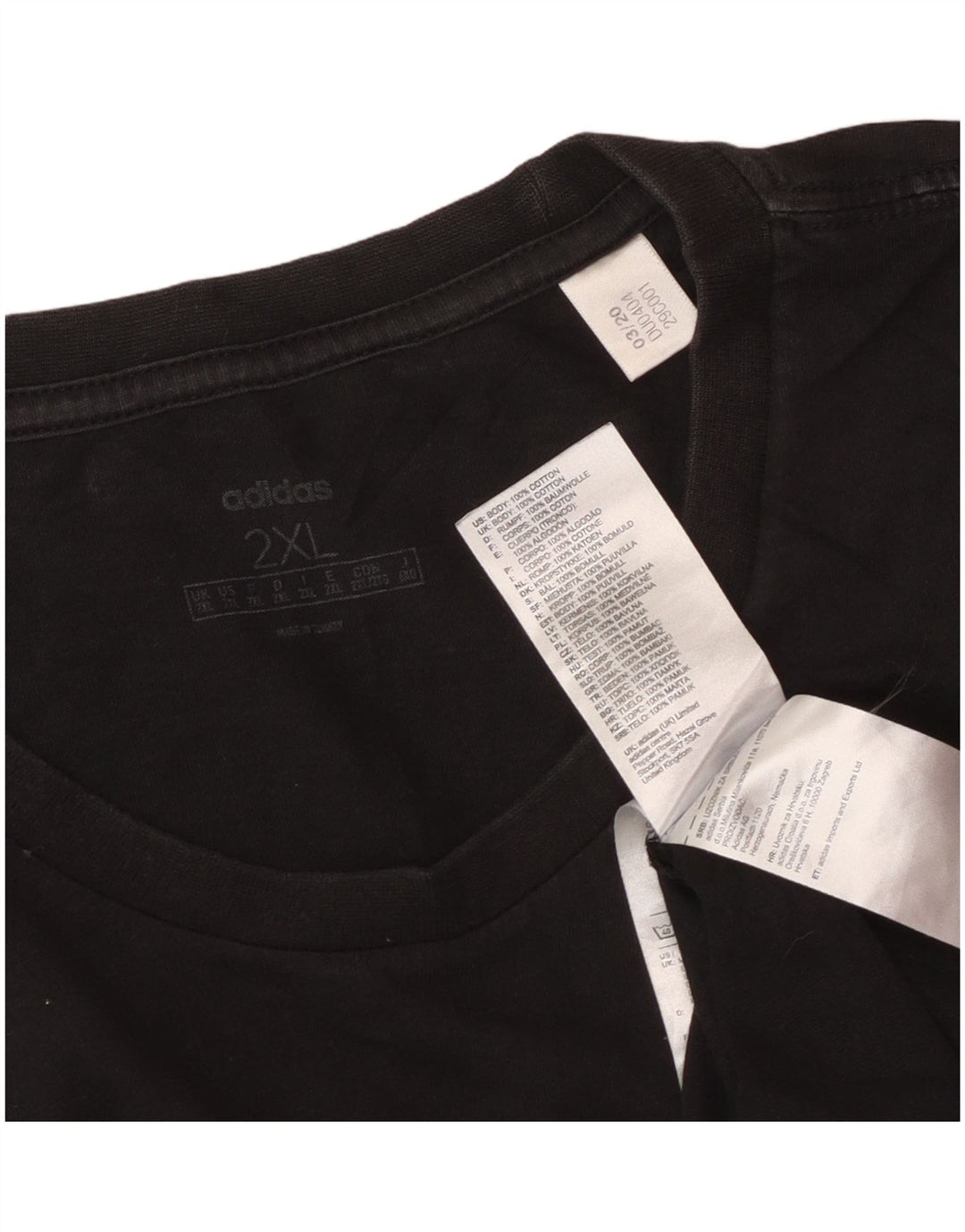 Ανδρικό γραφικό T-Shirt Adidas Top 2XL Μαύρο βαμβακερό