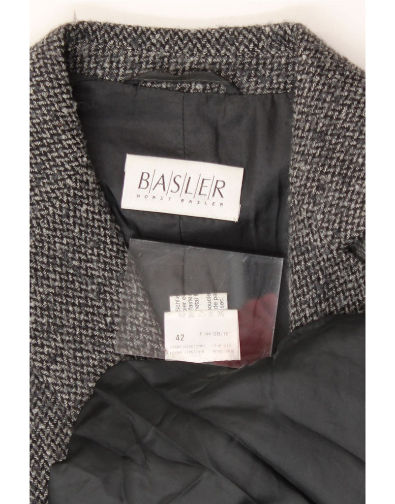 BASLER Womens Longline 5 Button Blazer Jacket IT 42 Medium Grey Chevron Vintage Basler and Second-Hand Basler from Messina Hembry 