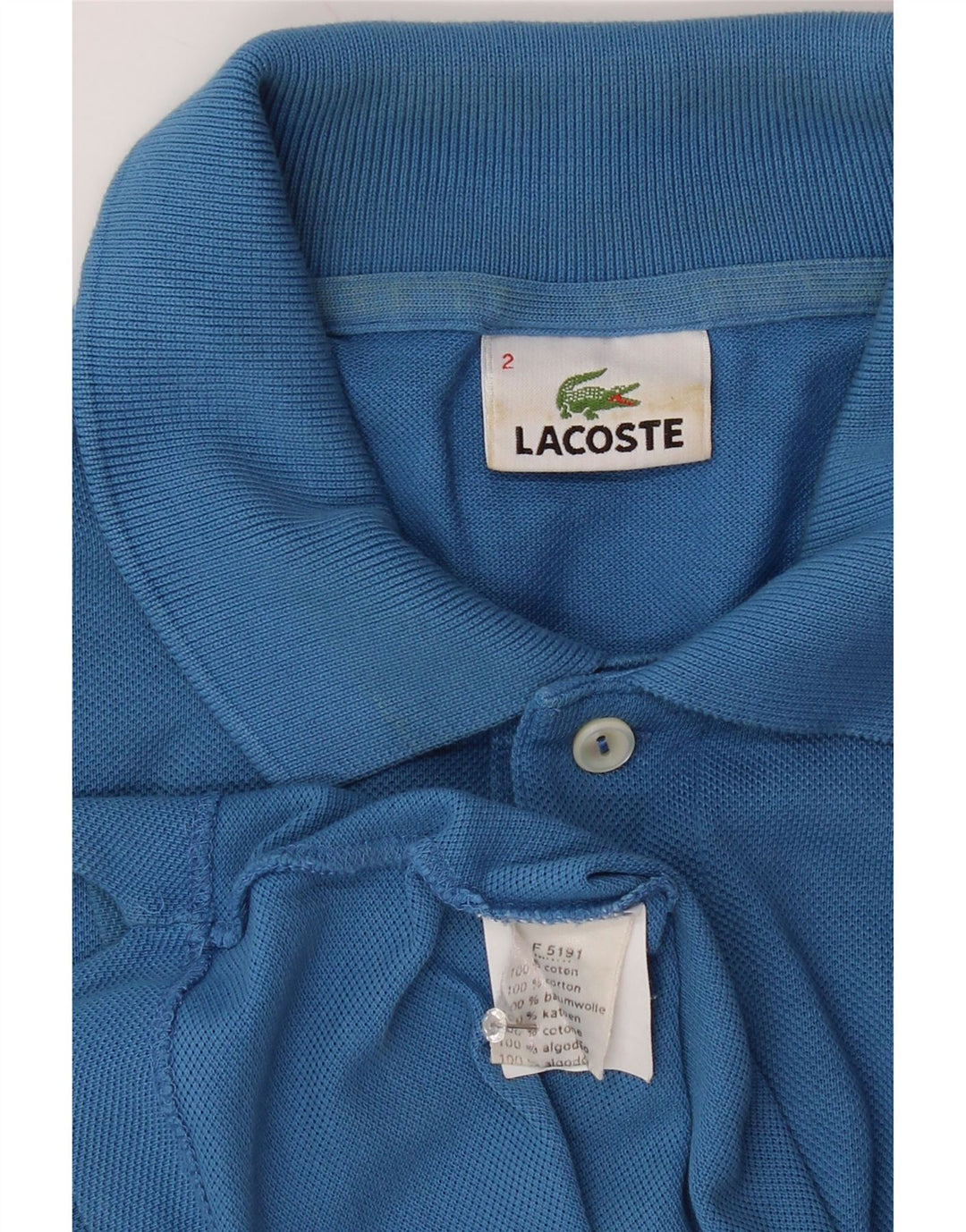 Ανδρικό μπλουζάκι πόλο LACOSTE Νούμερο 2 XS Μπλε βαμβακερό