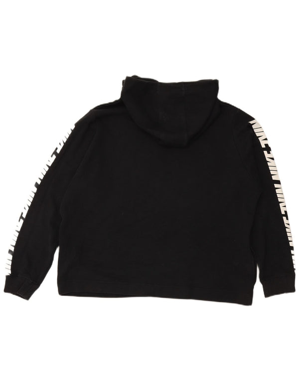 Γυναικείο γραφικό υπερμεγέθη κουκούλα NIKE UK 18 XL Μαύρο βαμβακερό