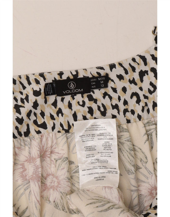 VOLCOM Womens Sleeveless Sundress US 8 Medium Beige Floral Viscose Vintage Volcom and Second-Hand Volcom from Messina Hembry 