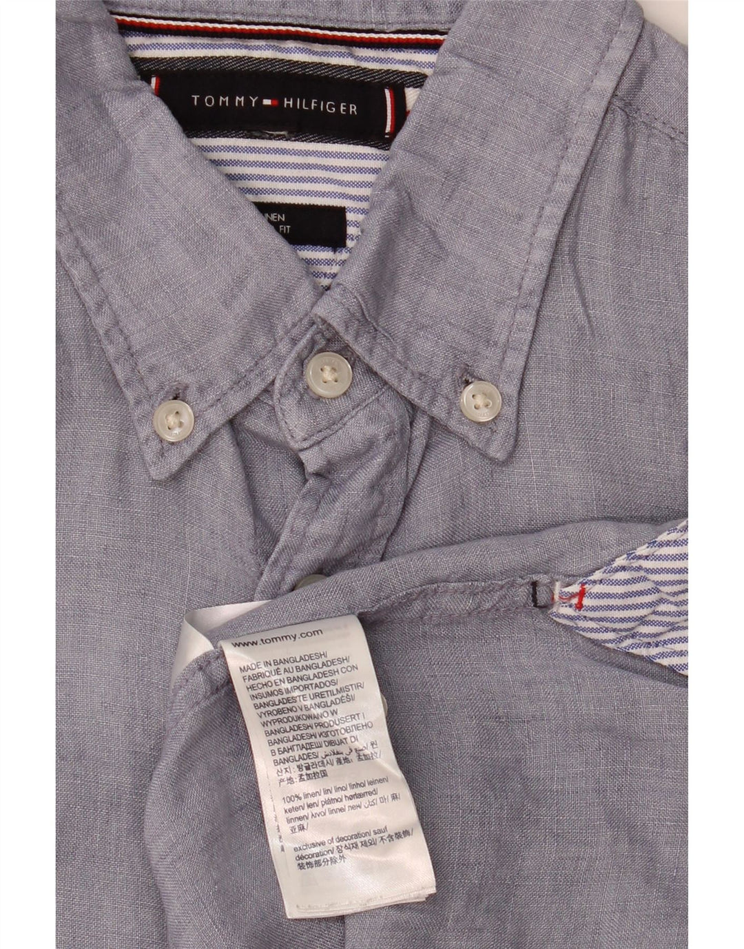 TOMMY HILFIGER Ανδρικό κοντομάνικο πουκάμισο με κανονική εφαρμογή, μεσαίο λινό