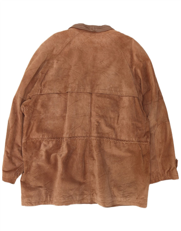 VALENT Ανδρικό Suede Jacket EU 54 2XL Καφέ Δερμάτινο