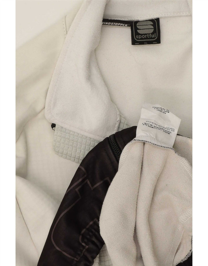 Αθλητική ανδρική φόρμα φόρμας με γραφικά Top Jacket XL White Colourblock Polyester