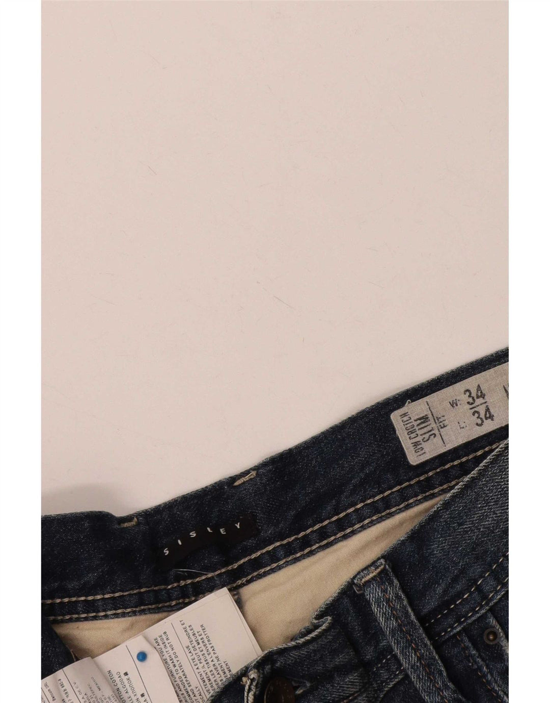 Ανδρικό τζιν σορτς Sisley Distressed W34 μεγάλο μπλε βαμβακερό