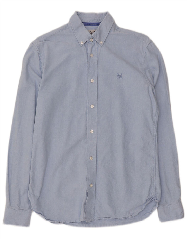 CREW CLOTHING Mens Tailored Fit Shirt Small Blue Cotton