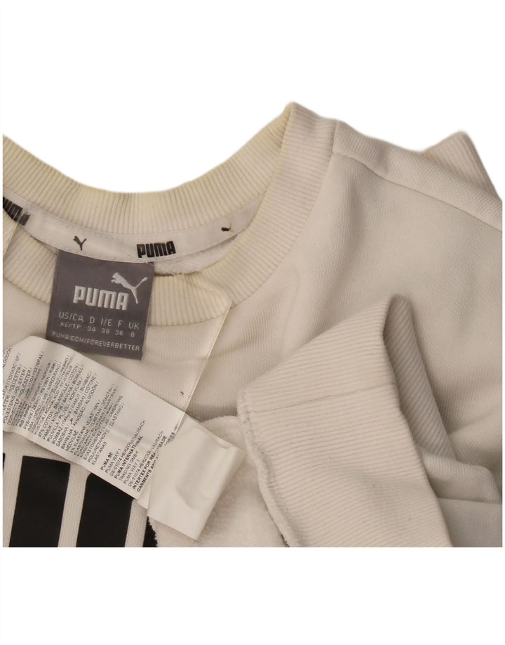 Puma Γυναικείο Φούτερ με γραφικό υπερμεγέθη Jumper UK 8 Μικρό λευκό βαμβακερό