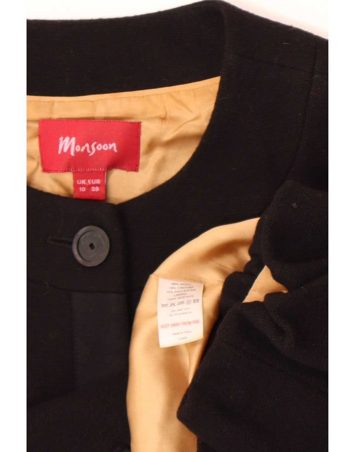 Monsoon Γυναικείο μπουφάν Bolero 3/4 Sleeve UK 10 Small Black Wool