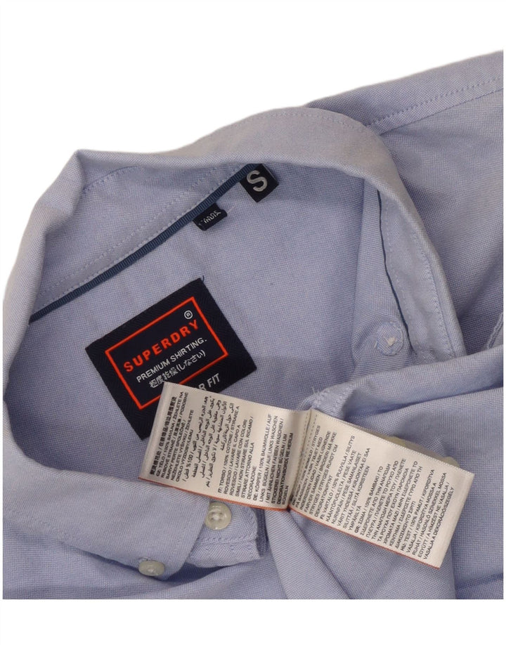Ανδρικό πουκάμισο με κοντό μανίκι Superdry, κανονική εφαρμογή, μικρό μπλε βαμβακερό