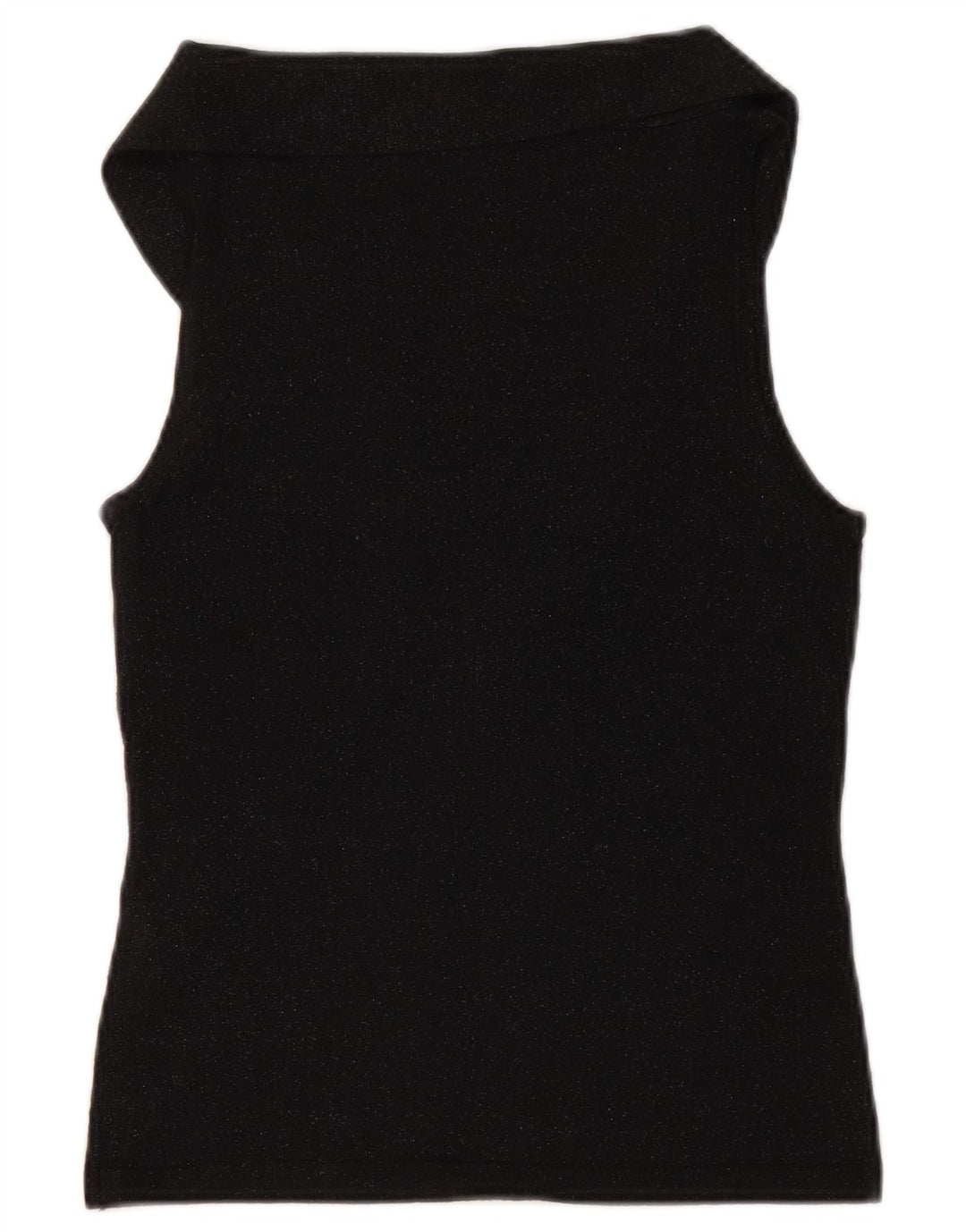 MASSIMO DUTTI Γυναικείο Crop μπροστινό γιλέκο με γραβάτα τοπ UK 12 μεσαία μαύρα φλύκταινα