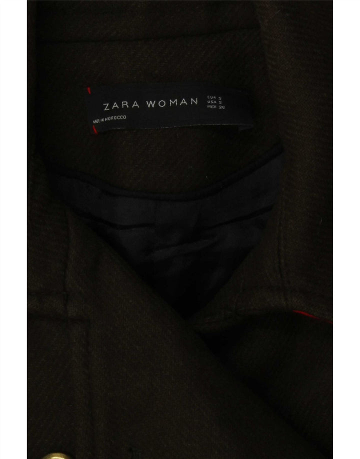 Zara Γυναικείο σακάκι με διπλό στήθος UK 10 Small Khaki ριγέ