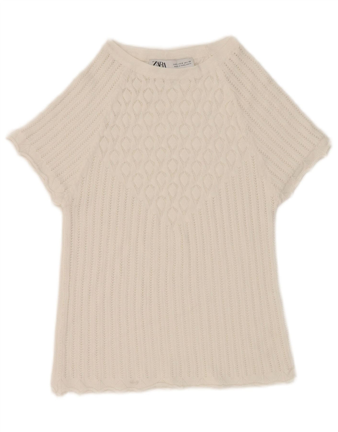 Zara Γυναικεία Μπλούζα Crop Top UK 8 Small White