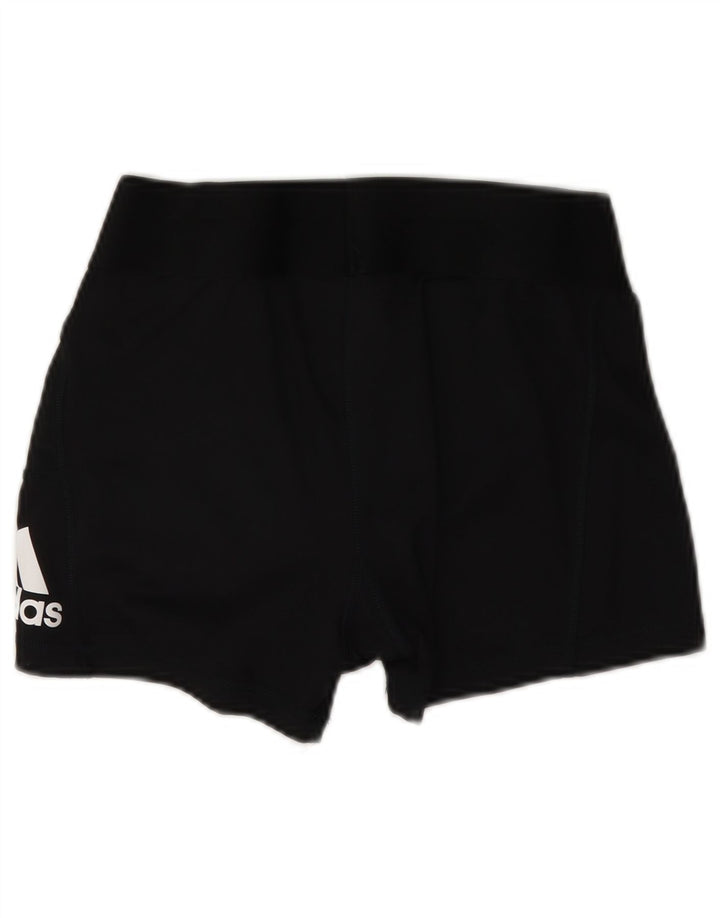Γυναικείο γραφικό αθλητικό σορτς Adidas UK 12 μεσαίο μαύρο πολυεστέρα