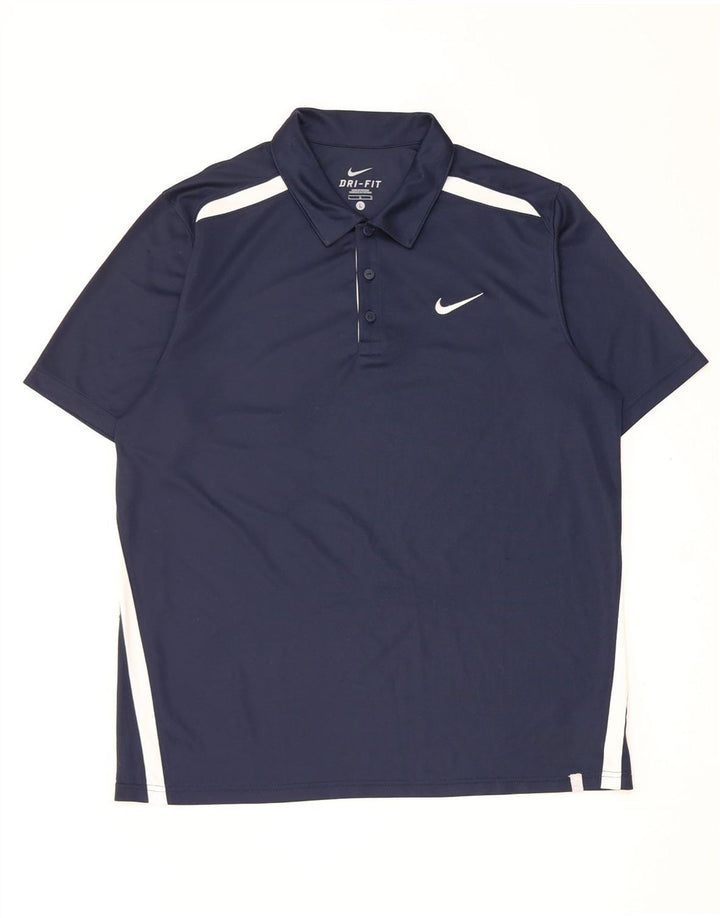 Ανδρικό μπλουζάκι Nike Dri Fit Polo με μεγάλο μπλε ναυτικό χρώμα, πολυεστέρας