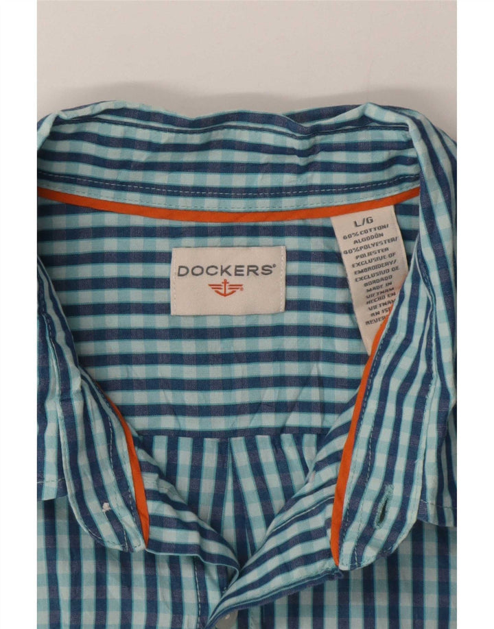 Ανδρικό πουκάμισο Dockers μεγάλο μπλε βαμβακερό Gingham