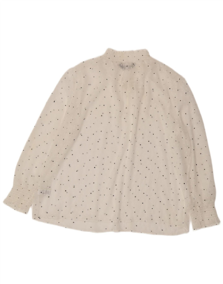Marks & Spencer Γυναικεία μακρυμάνικη μπλούζα τοπ UK 18 XL Λευκή στίγματα