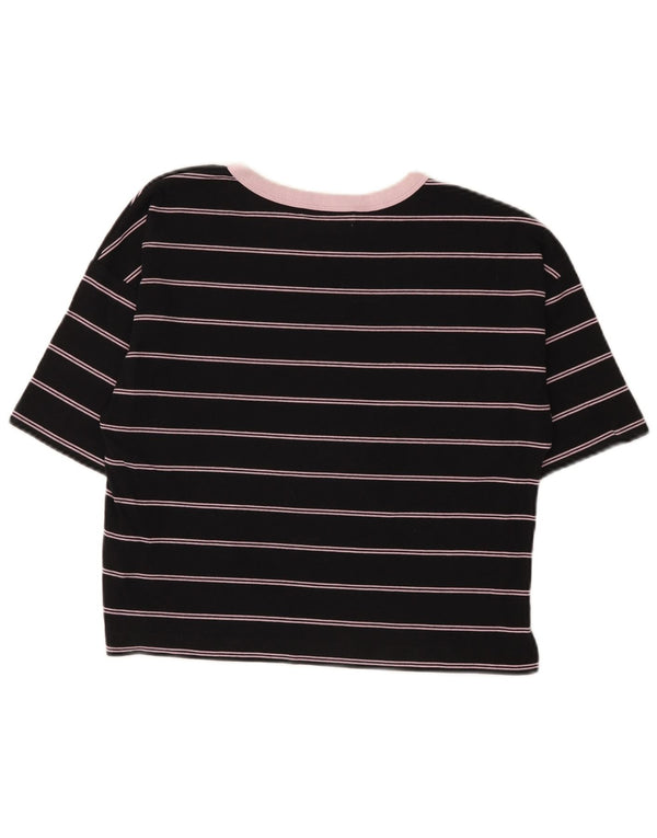 Vans Γυναικείο T-Shirt Top UK 10 Small Black ριγέ βαμβακερό
