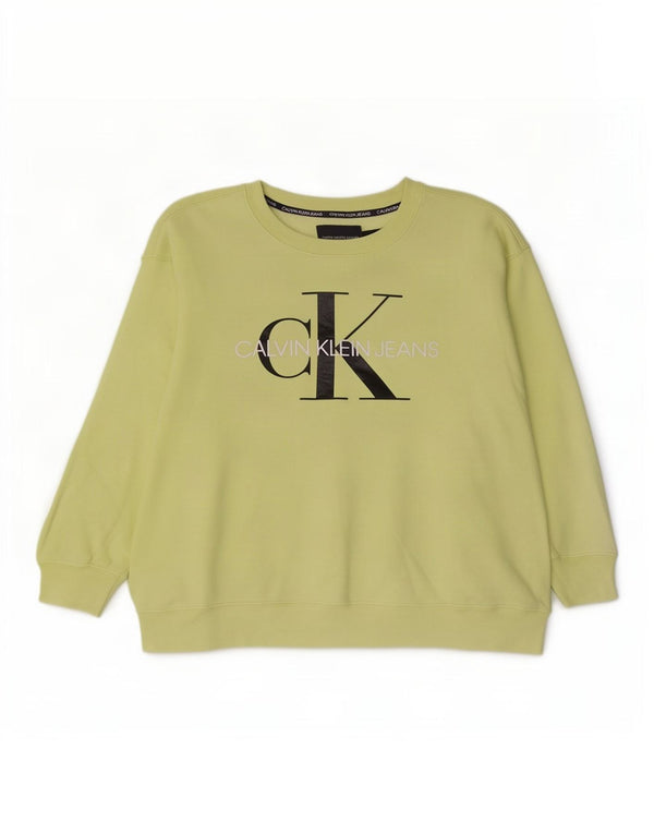 Γυναικείο γραφικό φούτερ Calvin Klein Jeans Jumper UK 18 XL Πράσινο