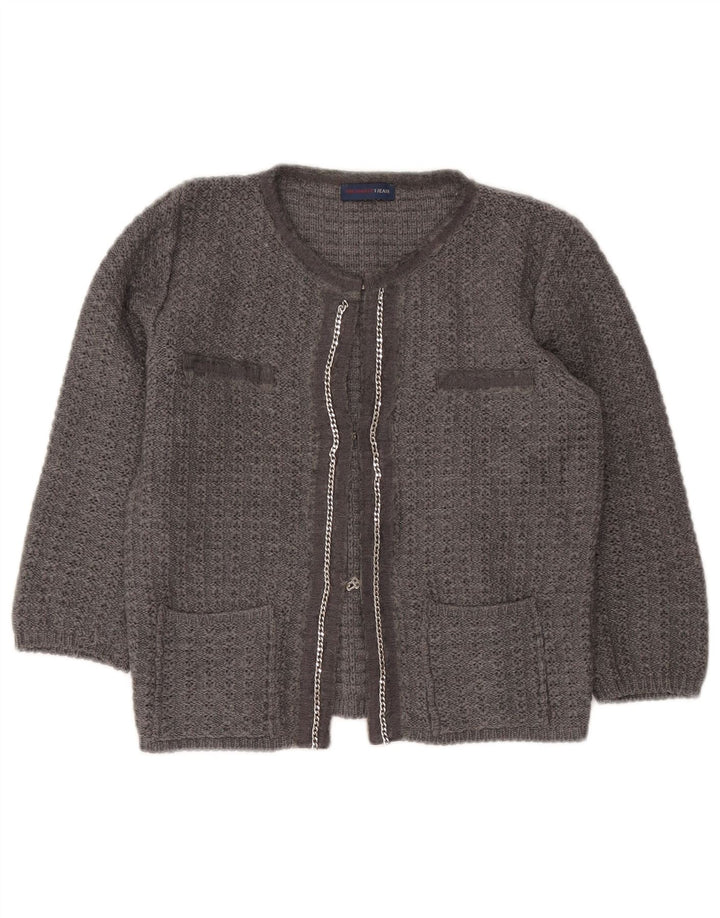 Trussardi Jeans Γυναικείο πουλόβερ 3/4 μανίκι Crop Cardigan UK 12 Medium Grey